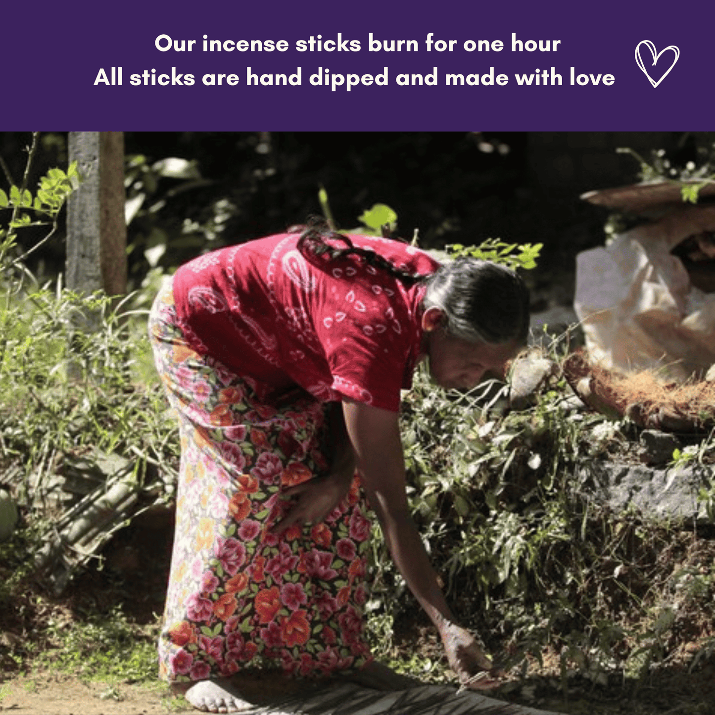 hand dipped incense made with love