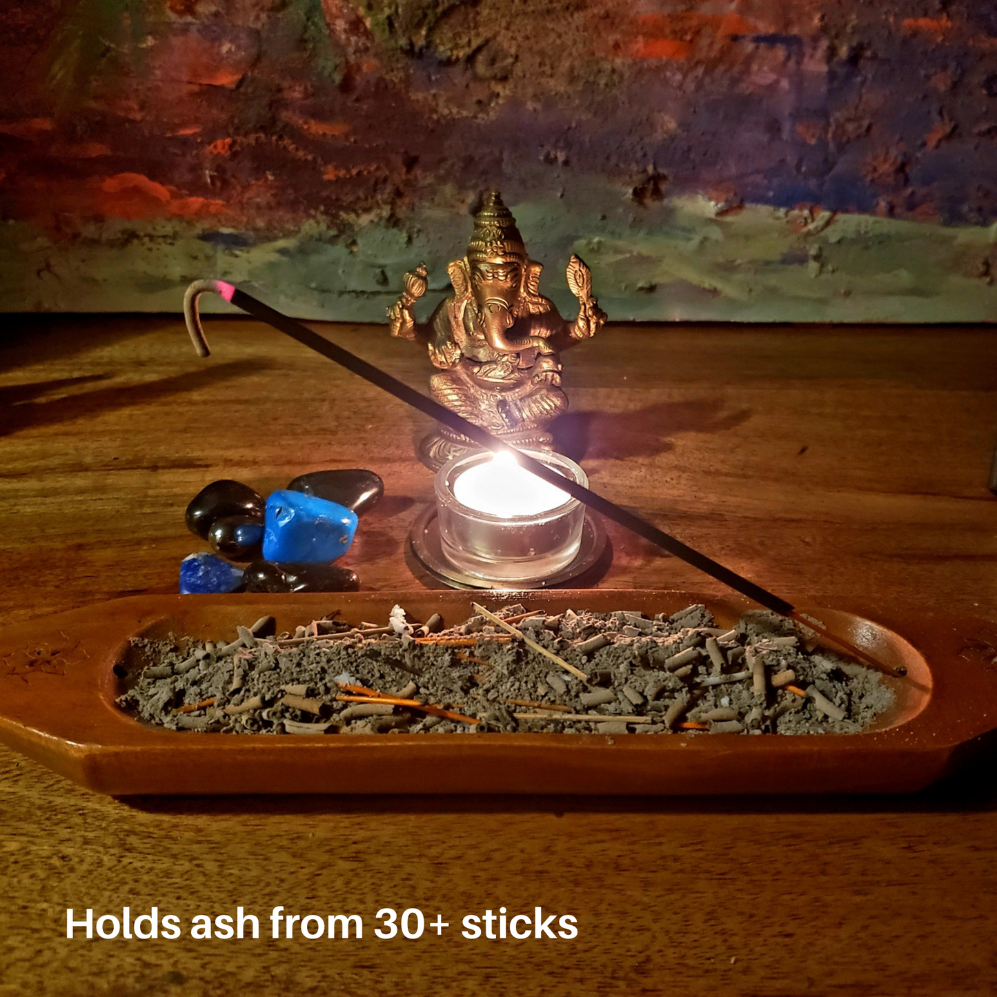 Wellness Incense Gift Set – 6 Premium Packs + Handcrafted Mahogany Holder