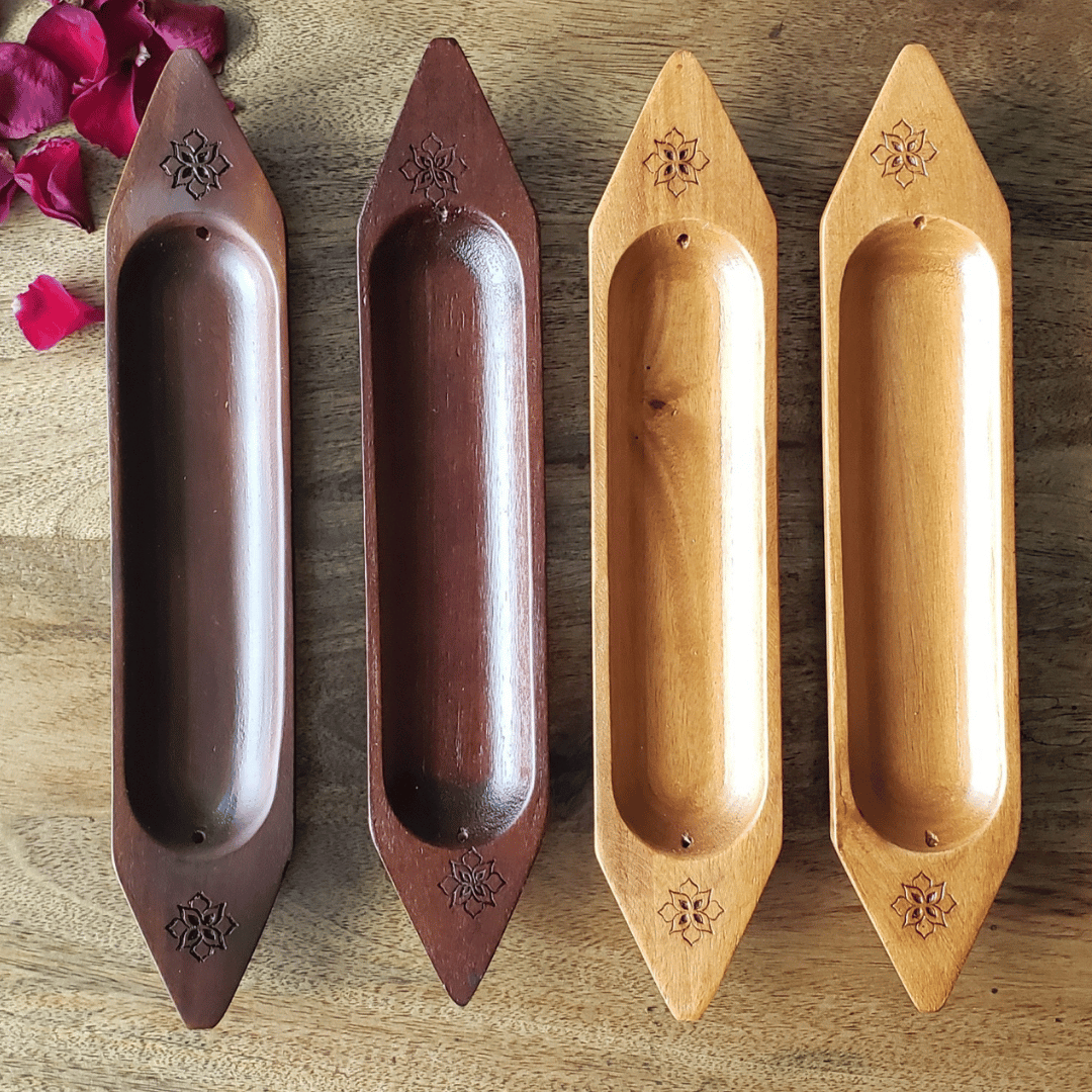 Dark and Light Mahogany Incense Holder