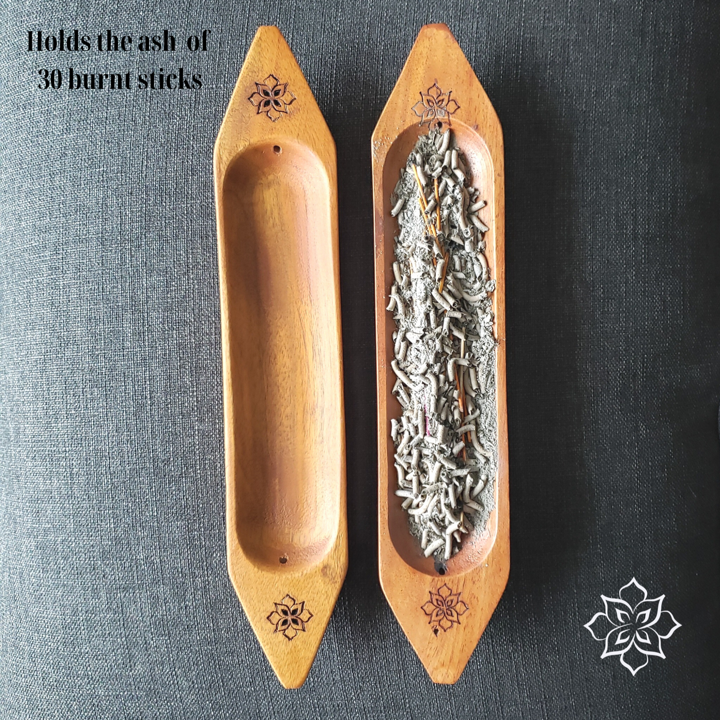 Mahogany Incense Boat-Shaped Holder Artisan Handcrafted