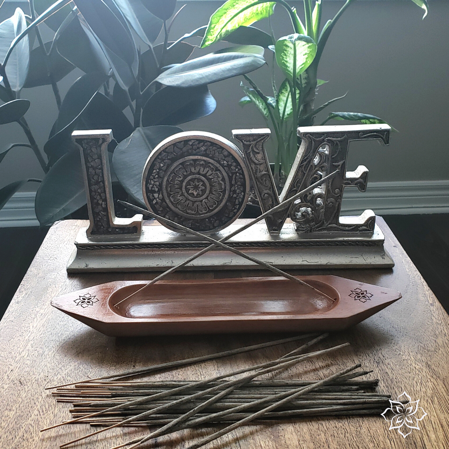 Mahogany Incense Boat-Shaped Holder Artisan Handcrafted