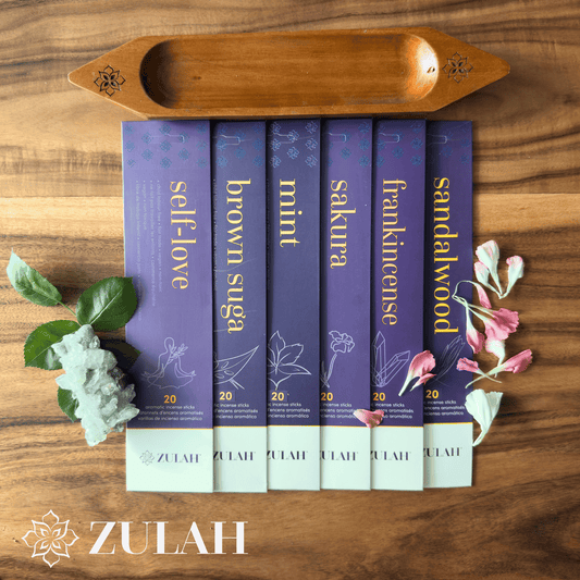 Incense Gift Set – Choose 6 Packs + Flat or Mahogany Holder