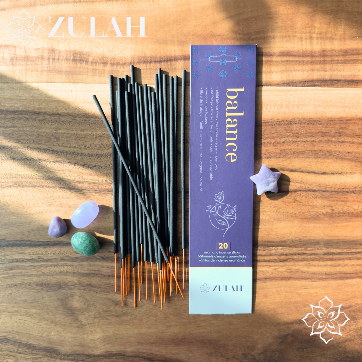 Zulah Luxury Balance incense sticks contain 20 sticks