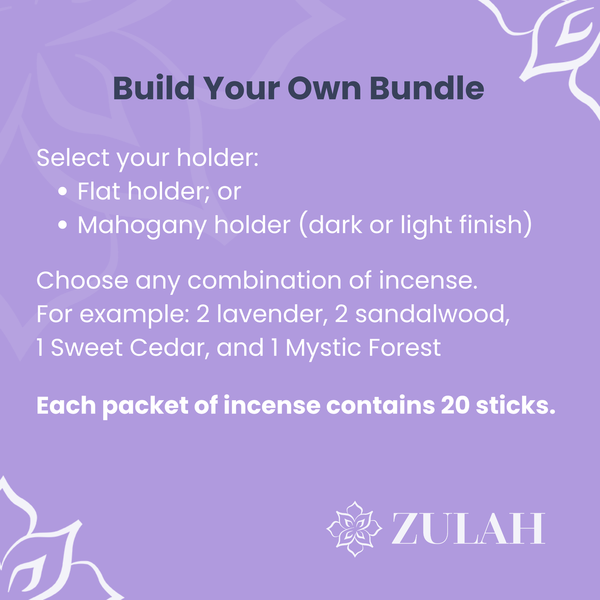 Incense Gift Set – Choose 6 Packs + Flat or Mahogany Holder